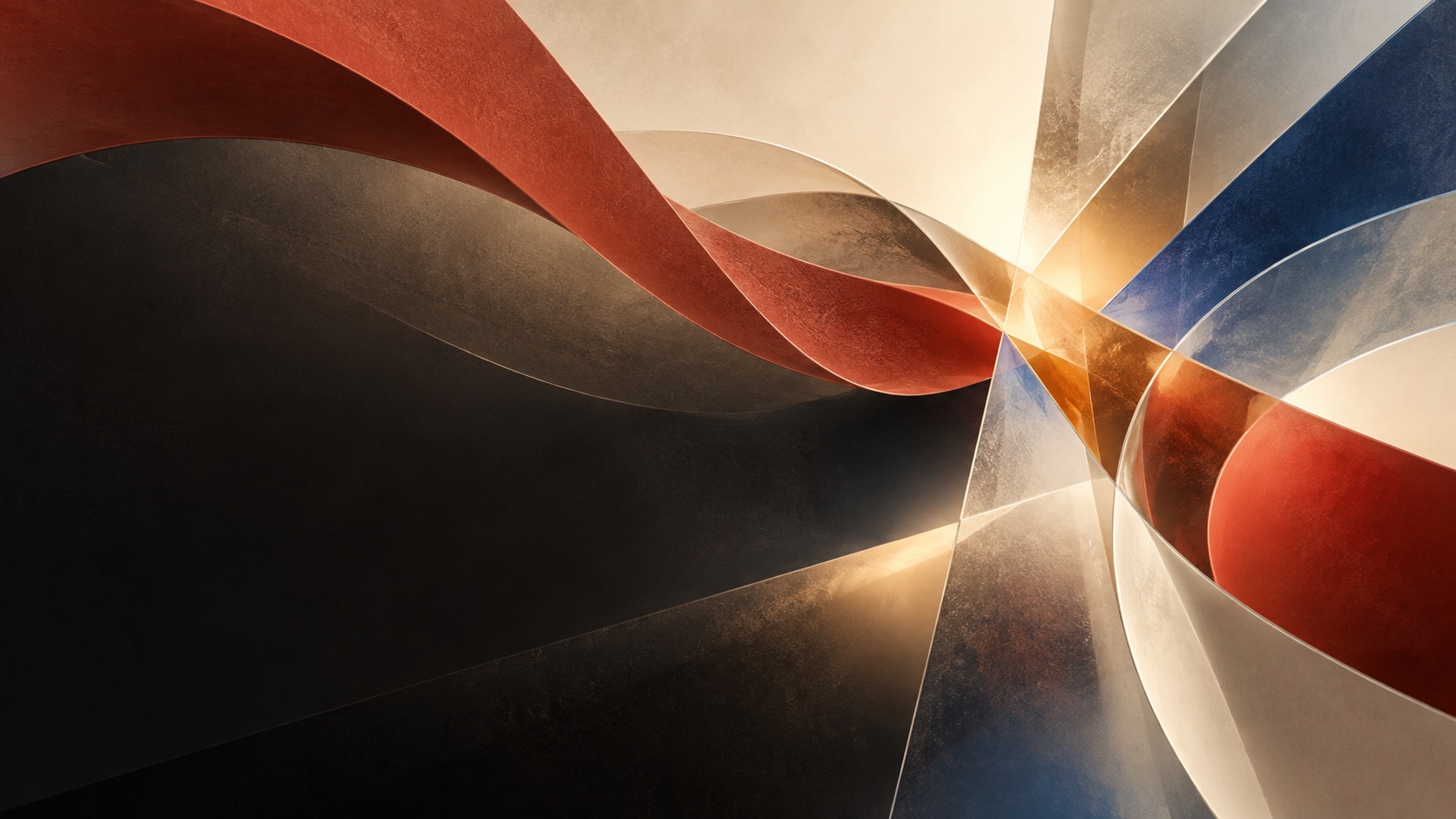 Abstract flowing forms suggesting momentum, ideas and possibility